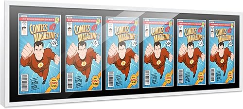 Miniatura 185 de Poster Palooza Marco de cómic con paspartú para 4 cómics de la era actual publicado después de 1985, marco de cómic negro para cómics de 6.875 x