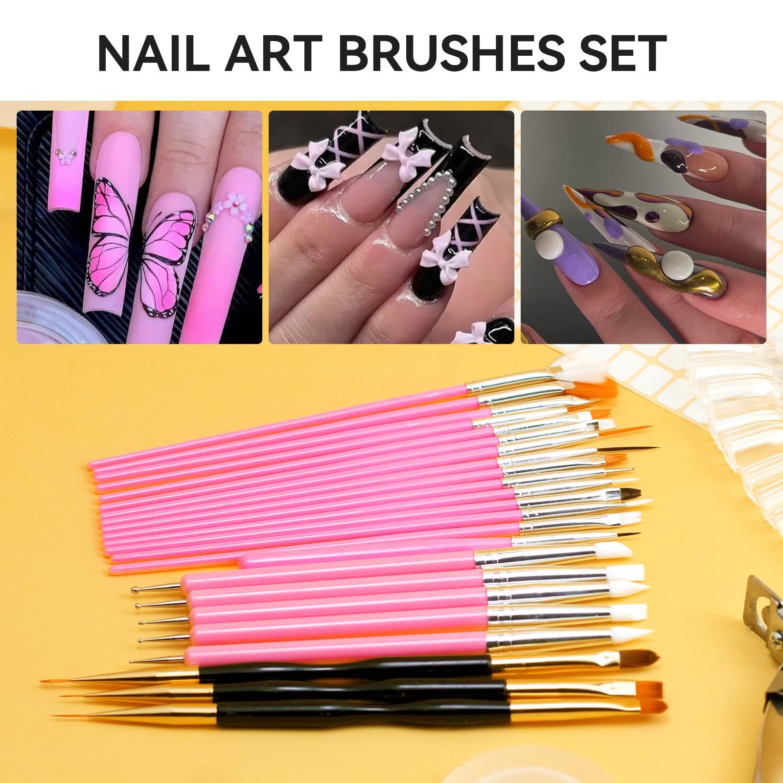 Acrylic Press-On Nail Kit with 240 Clear Nail Tips and Art Tools