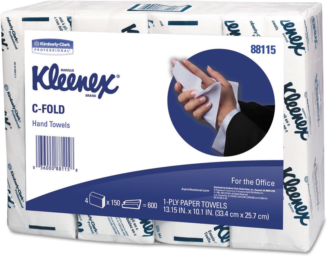 Kleenex C-Fold Hand Towel,1 Ply - 150 Sheets/Bundle - 600 / Pack - White