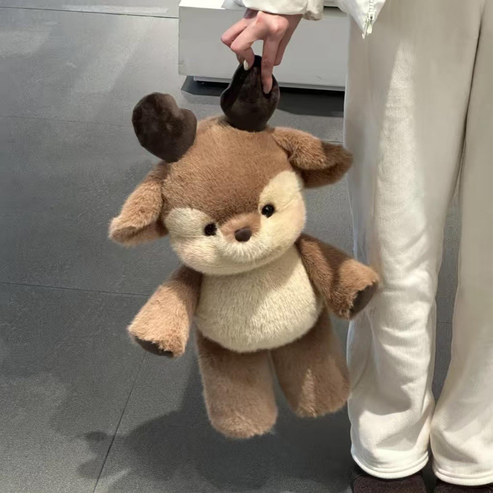 Peluche Di Renna Che Corre, Adorabile Animale Di Peluches Di Pelosa Che Corre Per Alleviare Lo Stress, Morbidi Cuscini A Forma Di Animale Per Divano, Auto, Per Uomini, Donne, Bambini E Adolescenti