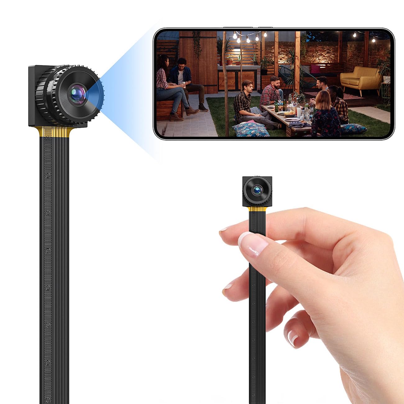 Somikon Unsichtbare Kamera: 2er-Set 2K-WLAN-Micro-Einbaukameras, Bewegungserkennung, Mikrofon, 4MP (Kameramodule, Knopf Kamera)