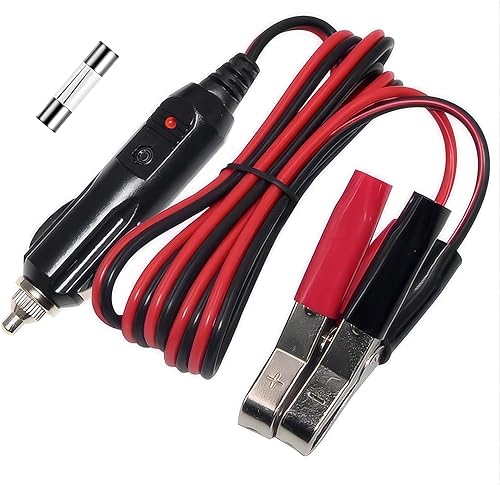 Cable de extensión de pinza de cocodrilo a encendedor de cigarrillos macho, cable de carga de batería de puente de 12 V-24 V, cable eléctrico de