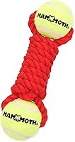 Vista 1 de Mammoth - Juguete de cuerda para masticar con pelotas de tenis, juguete interactivo de algodón y poliéster para perros, juguete interactivo