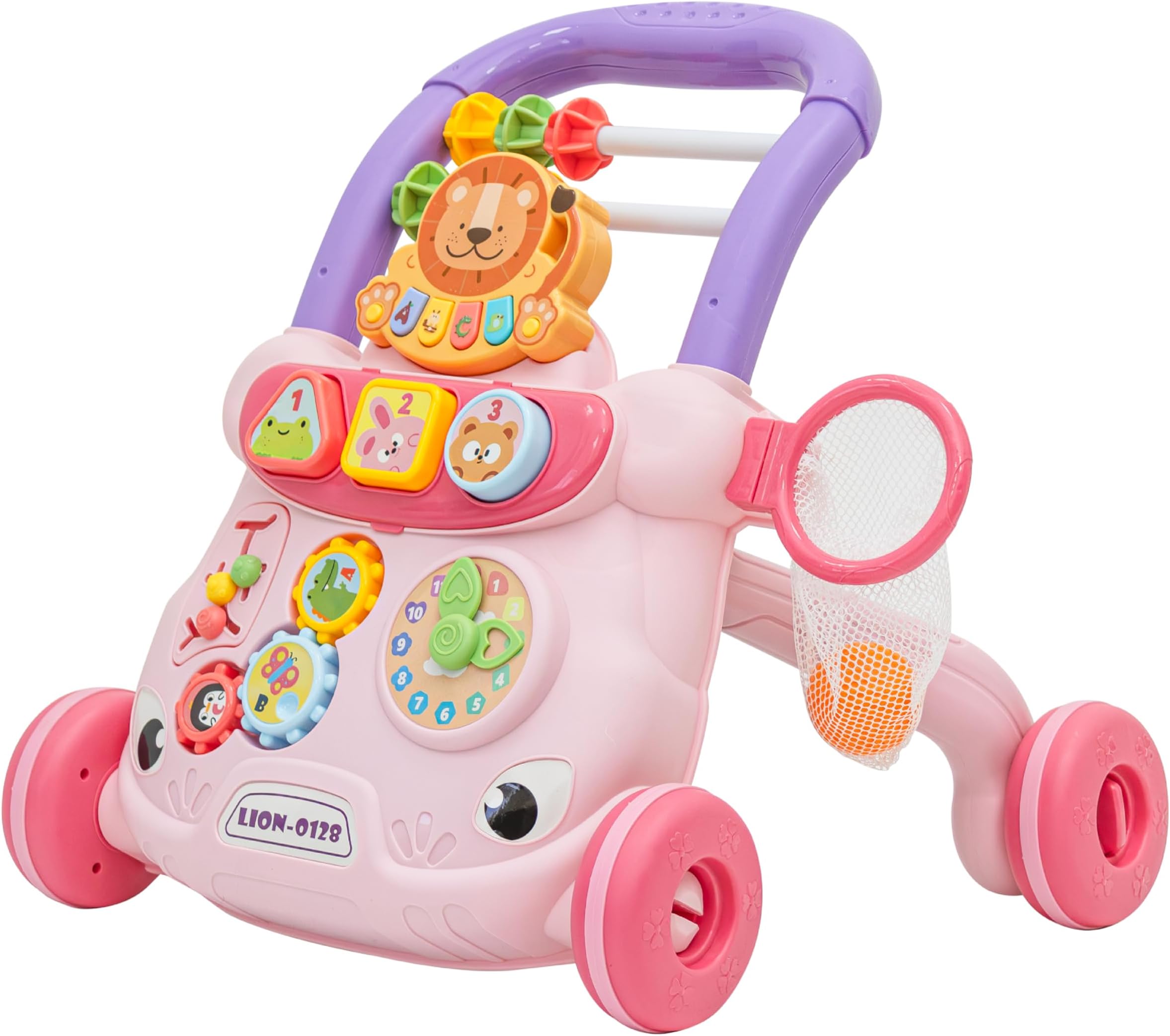 The Moon brand MOON Baby Push Activity Walker, for Baby Boy Girl 18-Months+ with Educational Play Learning Panel, Child Activity Centre -Pink