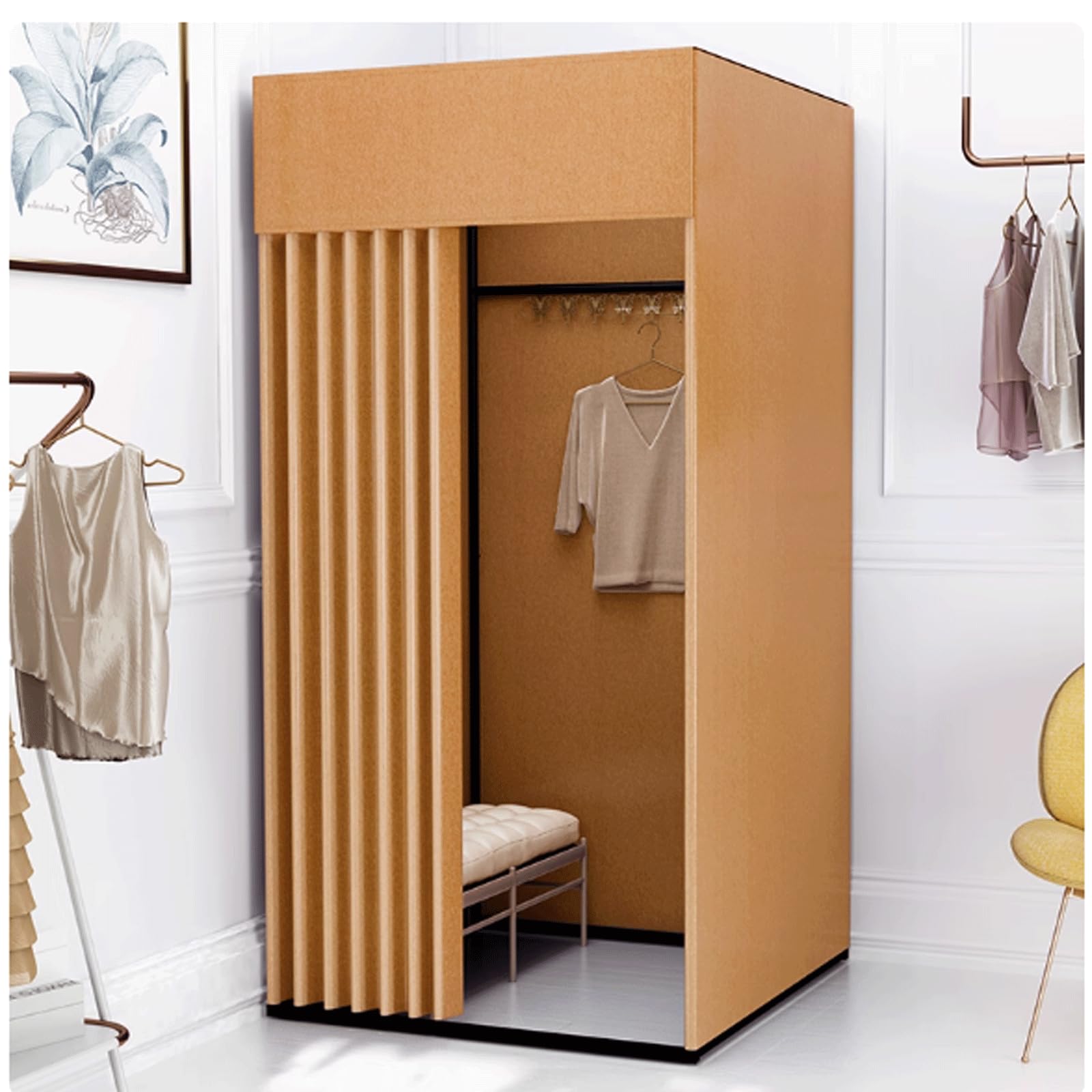 Cabine d'essayage temporaire et vestiaire mobile pour boutique de mode et showroom