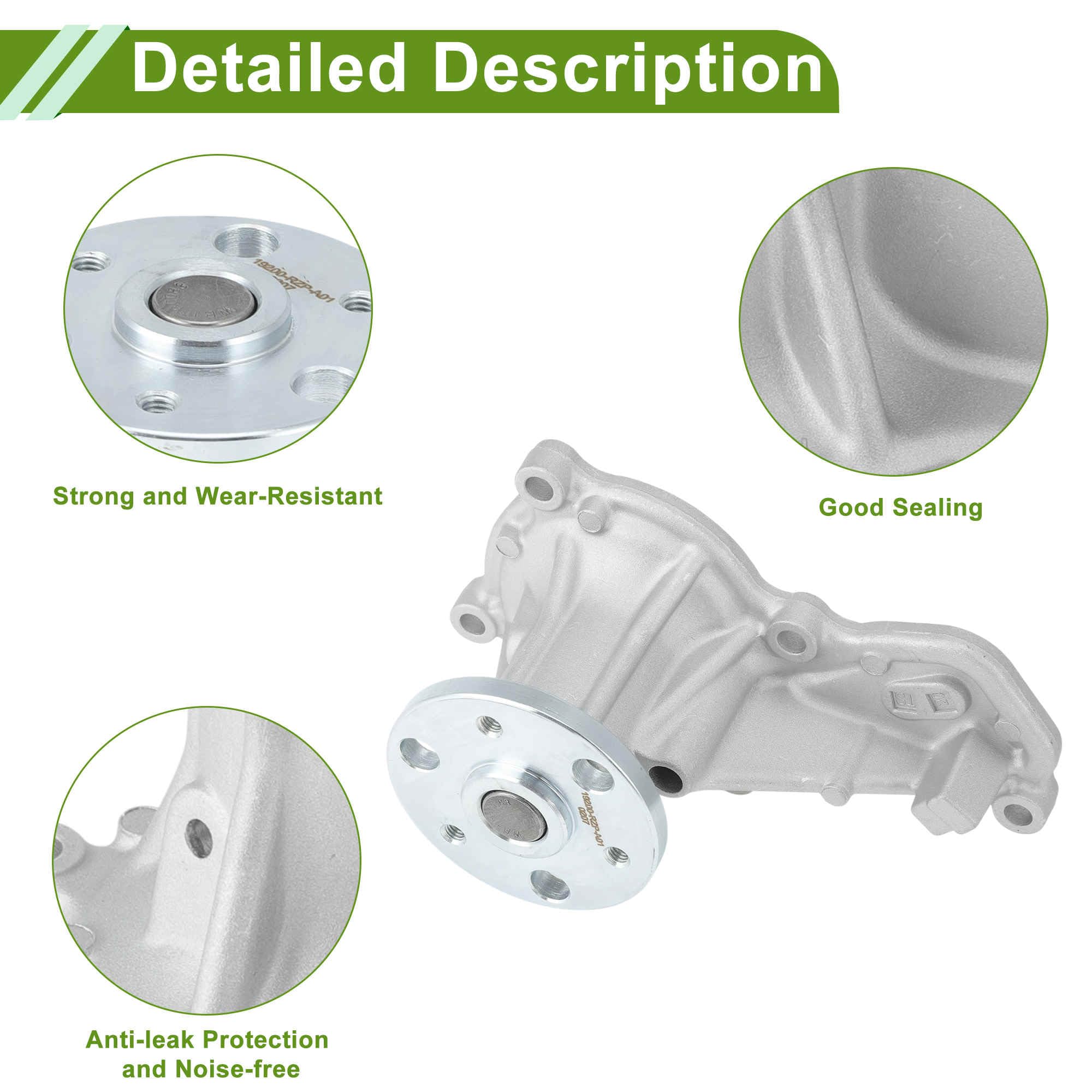 A ABSOPRO Bomba De Agua Del Motor Para Honda Civic 2012-2015 No.19200RZP013 Bomba De Agua De Refrigeración Con Junta 1 Juego