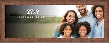 CountryArtHouse 27x9 Frame Brown Distressed Barnwood Picture Frame | Rustic Farmhouse Photo Frame Includes UV Acrylic Plexiglass, Acid Free Foam Backing Board and Hanging Hardware