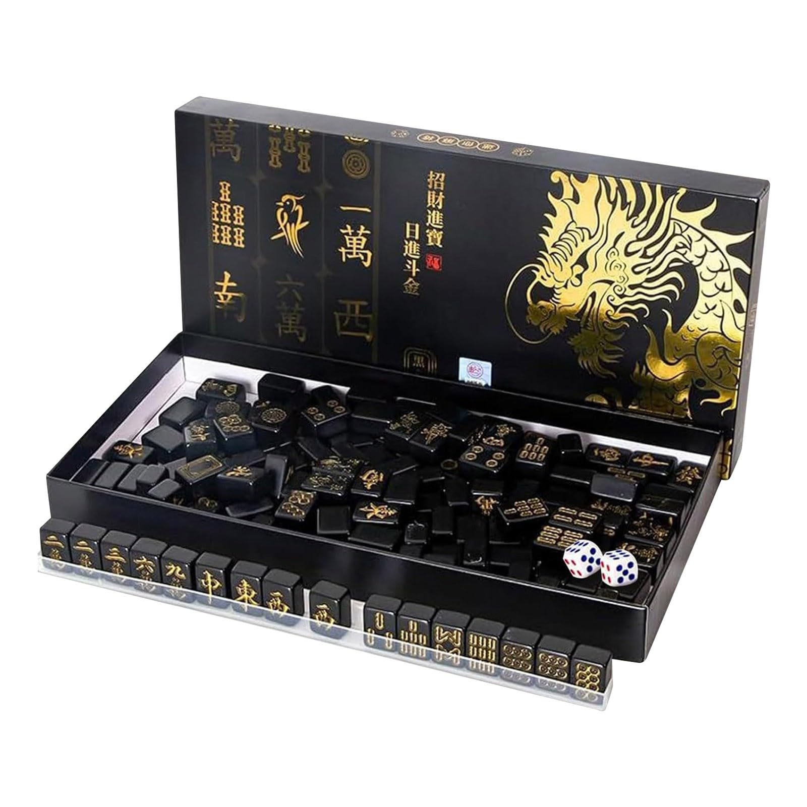 Juego de Mahjong compacto negro de 2 cm Generisch para mesa 8