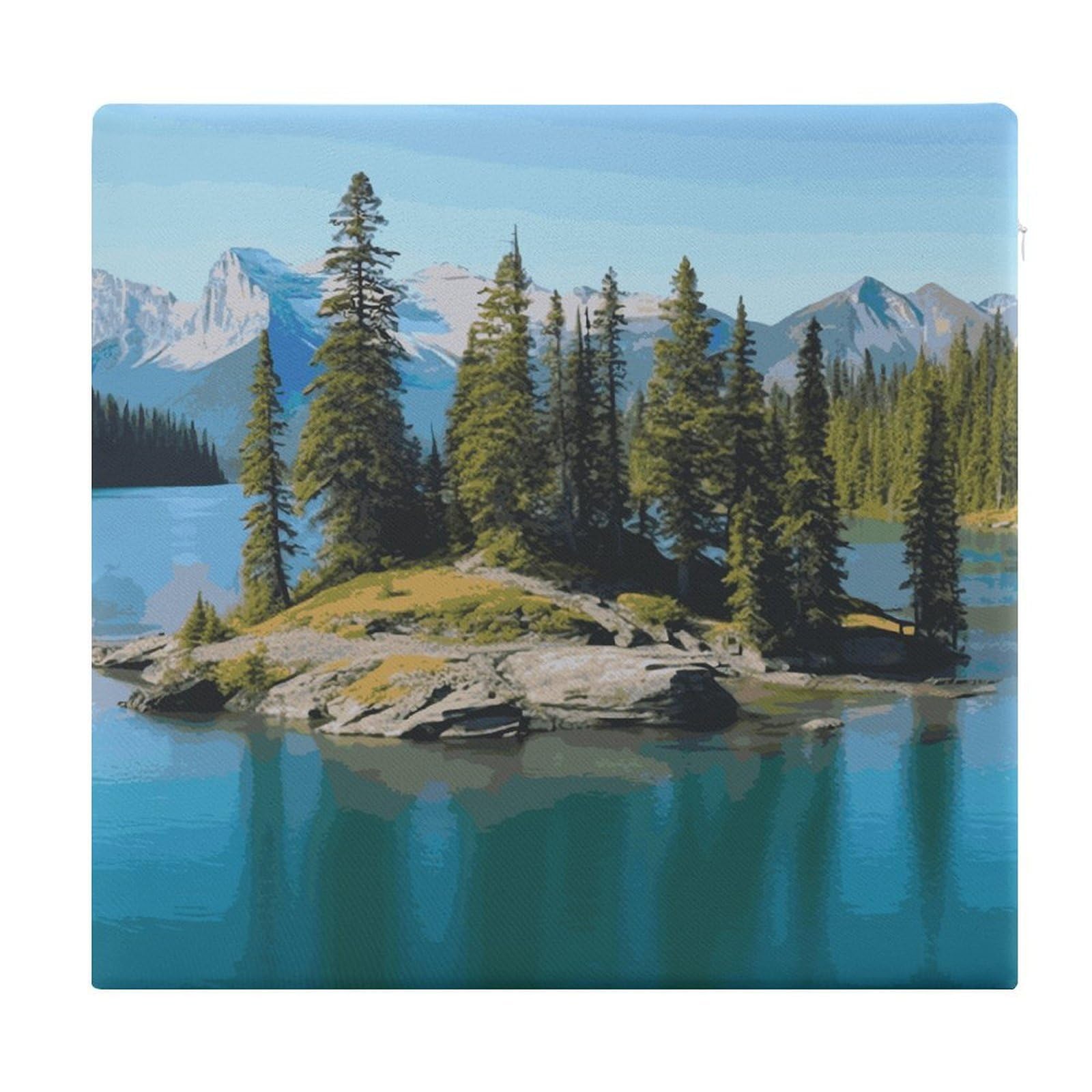 LDGSUPH Spirit Island in Lake Office Chair Seat Cushions Square Cushions Soft Floor Cushions Comfortable Sofa Cushions Memory Foam Pads for