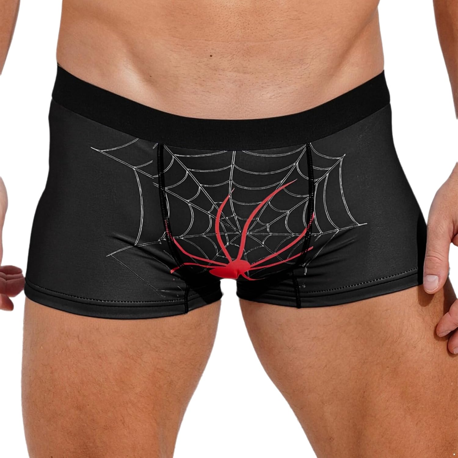 TiaoBug Mens Novelty Spider Element Print Boxer Shorts Briefs Male Workout Carnivals Underwear