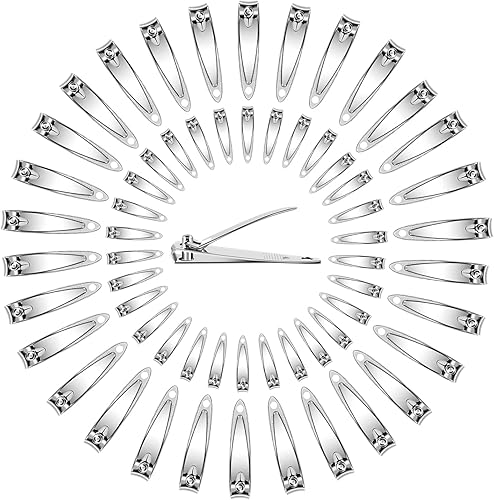 Juego de cortaúñas de 120 piezas, cortaúñas planas de acero inoxidable, manicura, pedicura, resistente, plateado, pequeño, recortador, portátil, a