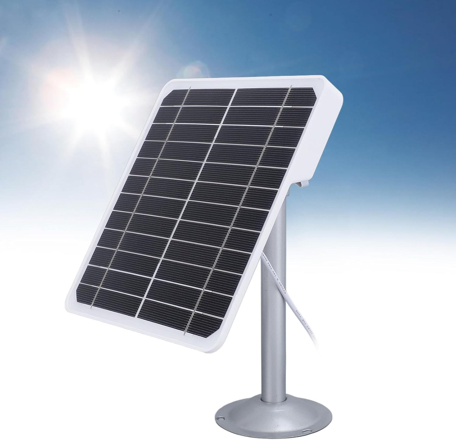 20W Solar Panels for Security Camera, 5V IP65 Fast Charging Monocrystalline Solar Panel Charger with Adjustable Bracket for Home Outdoor Use