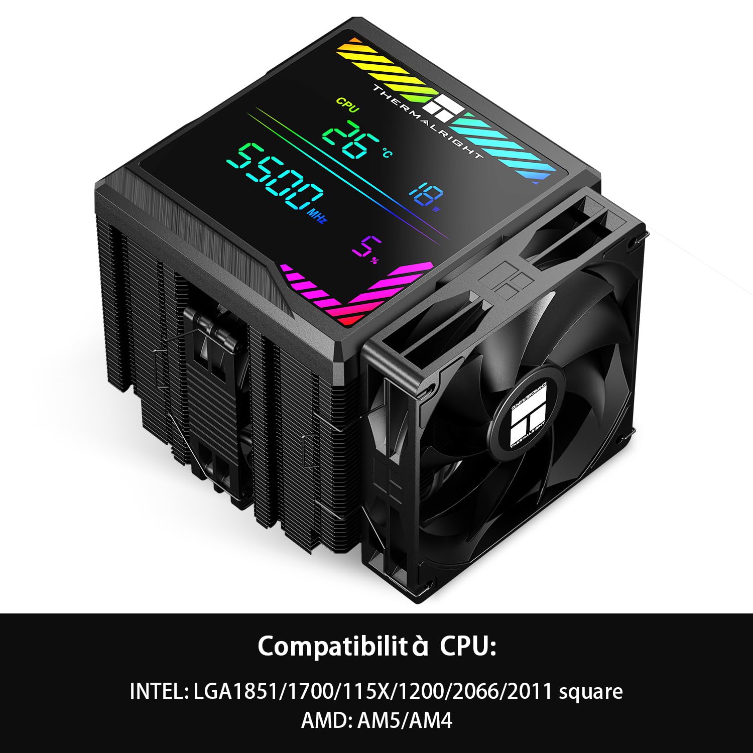 TR -Peerless Assassin 140, ventole doppie PWM con velocità di 1850 giri/min, supporto Intel lga1700/1851/115X/2011/1200