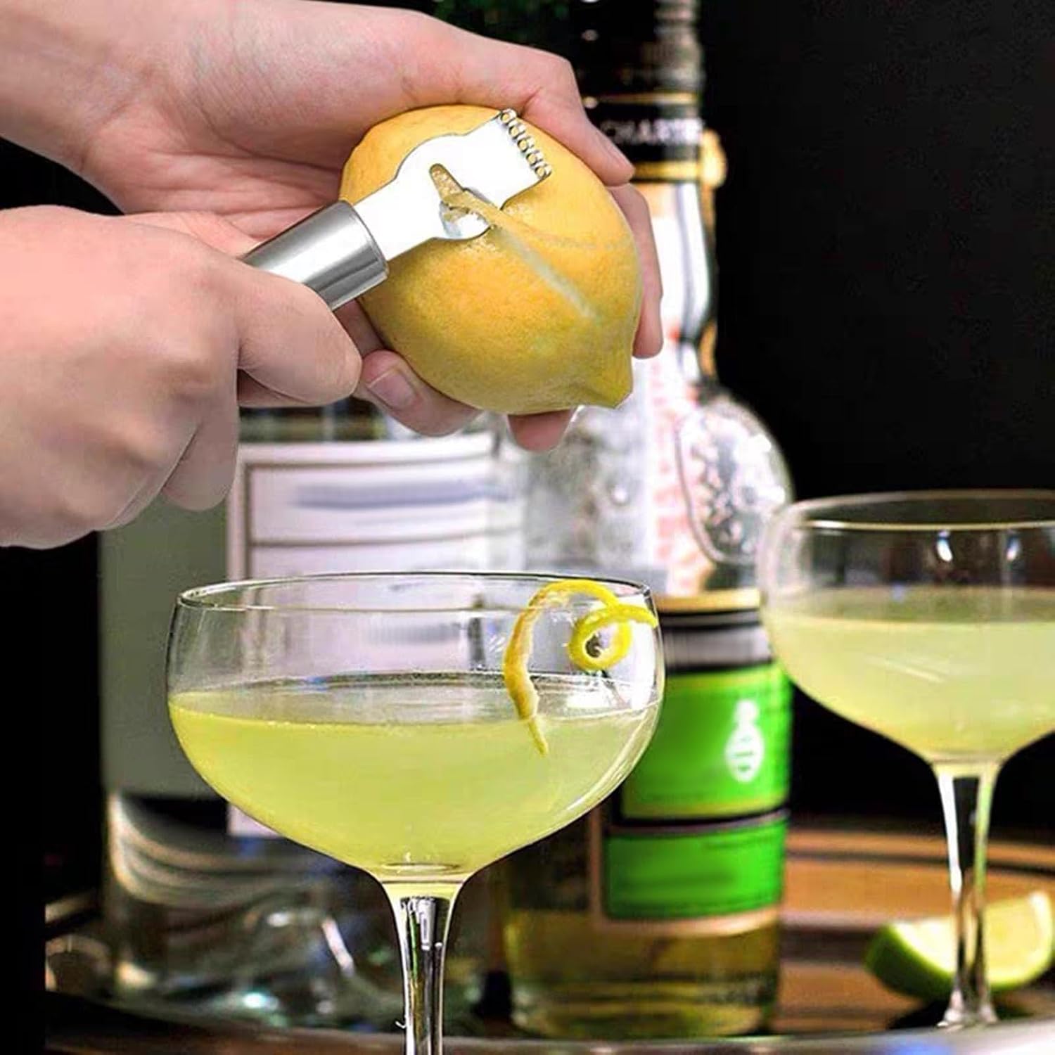 Lemon Grater, Stainless Steel Peeler with Portable Cutter, Citrus Tool