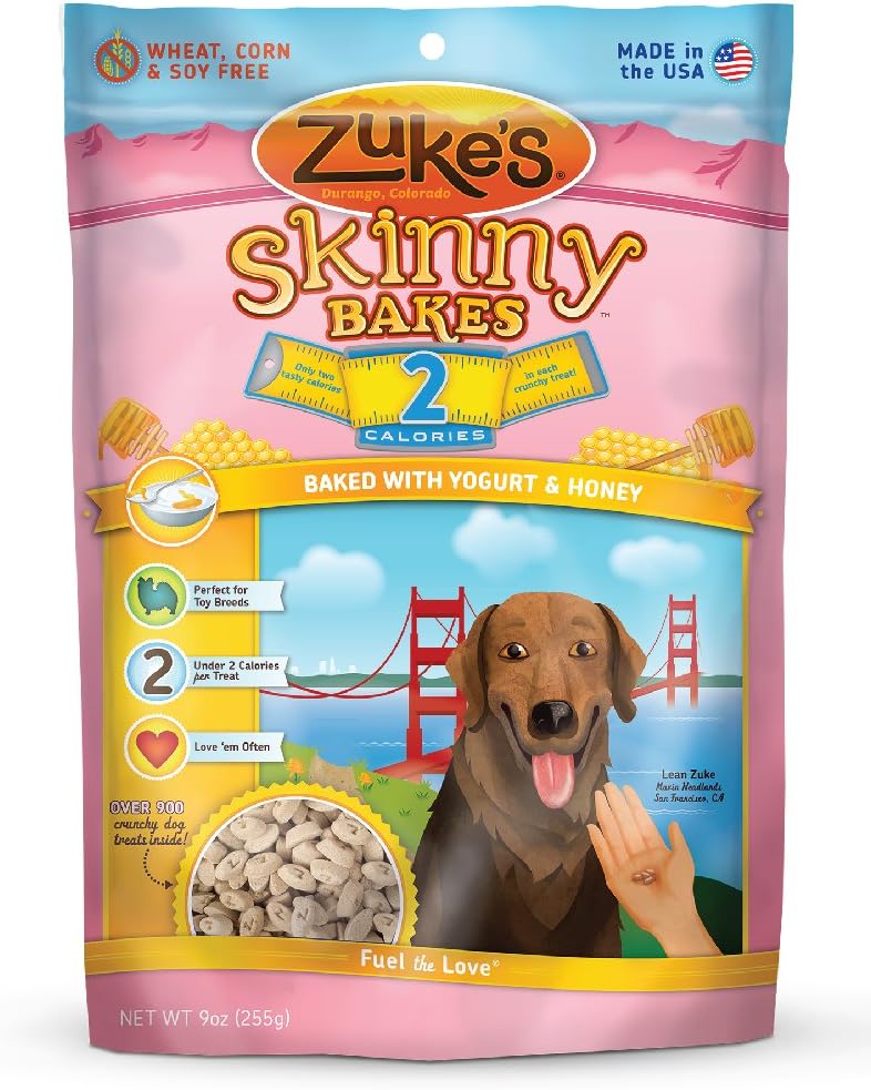 Zuke’S Skinny Bakes Dog Treats, Yogurt And Honey, 2-Calories, 9-Ounce