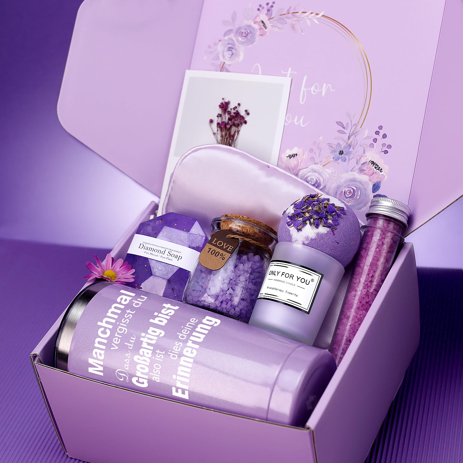 Panier Cadeau Lavande Anniversaire Coffret Cadeau Femme AYPHESMAN - Panier  Spa Lavande - Mug, Bougie, Produits Bain - Anniversaire, Noël, Fête Des  Mères Cadeau Maman Amie, image size:1600x1600