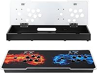 Vista 1 de Sturdy DIY Arcade Console Kit - Metal Base and Acrylic Panel, 2 Player Video Game Machine Case, Supports 8 Buttons Each, Compatible with Pandora