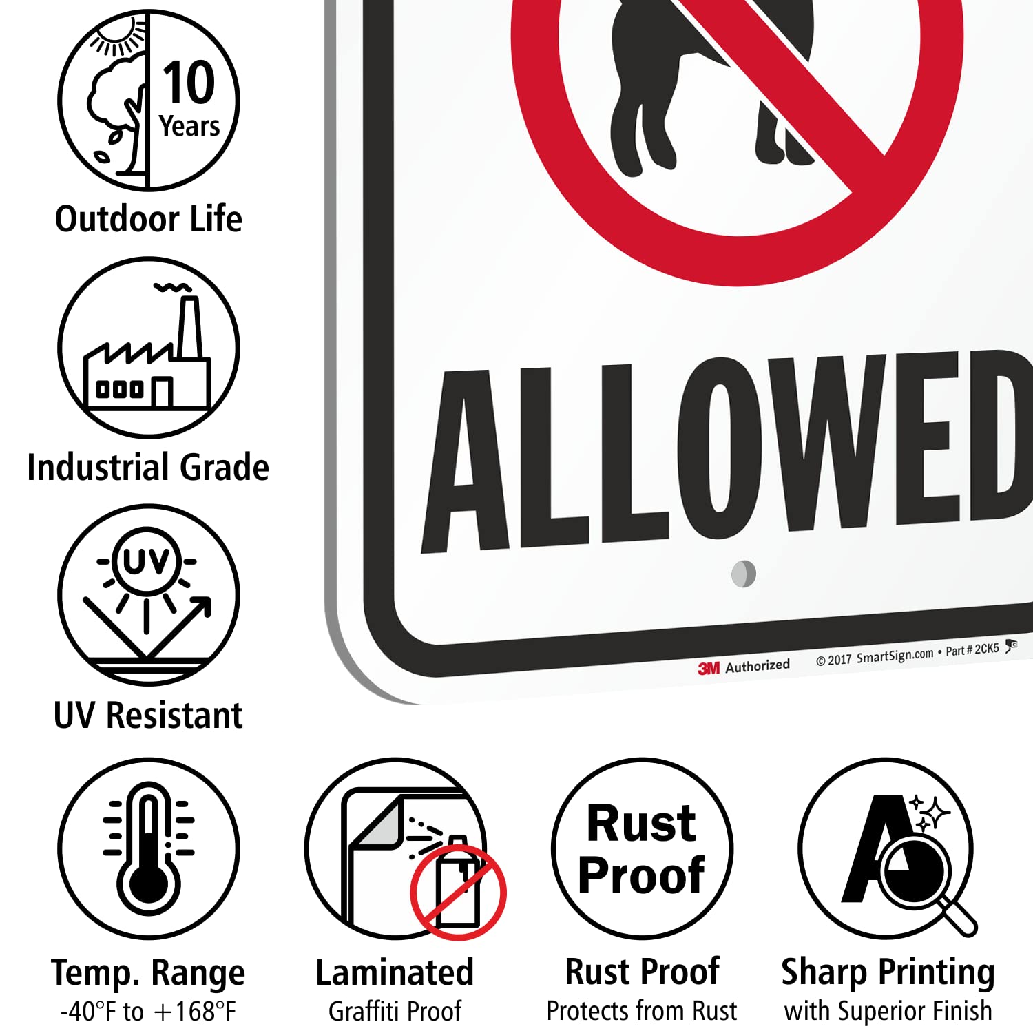 SmartSign - K-7504-EG-12x18 "No Dogs Allowed" Sign | 12" x 18" 3M Engineer Grade Reflective Aluminum EG Reflective Aluminum Sign