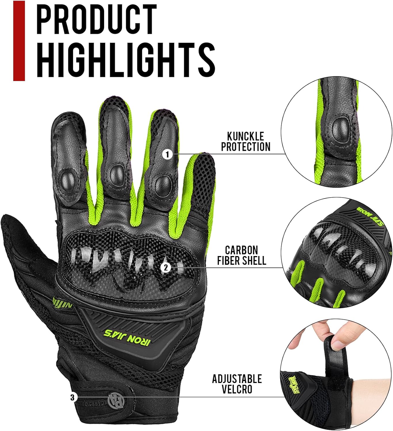 Motorcycle Gloves Touch Screen for Men Women Padding Hard Knuckle Cycling Motorbike ATV Hiking Riding Climbing Glove - Image 5