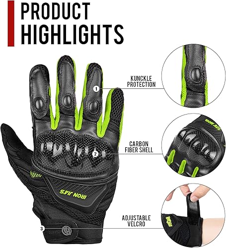 Miniatura 3 de Guantes de motocicleta, guantes de manejo transpirables y aptos para pantalla táctil