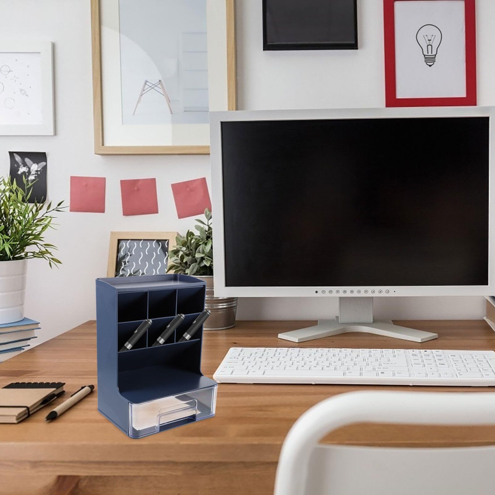NUOBESTY Soportes Para Guardar Lápices Organizador De Brochas De Maquillaje Cajas De Taza Organizadora De Lápices Organizador De Bolígrafos Caja De Maquillaje Cajón El Plastico Oficina