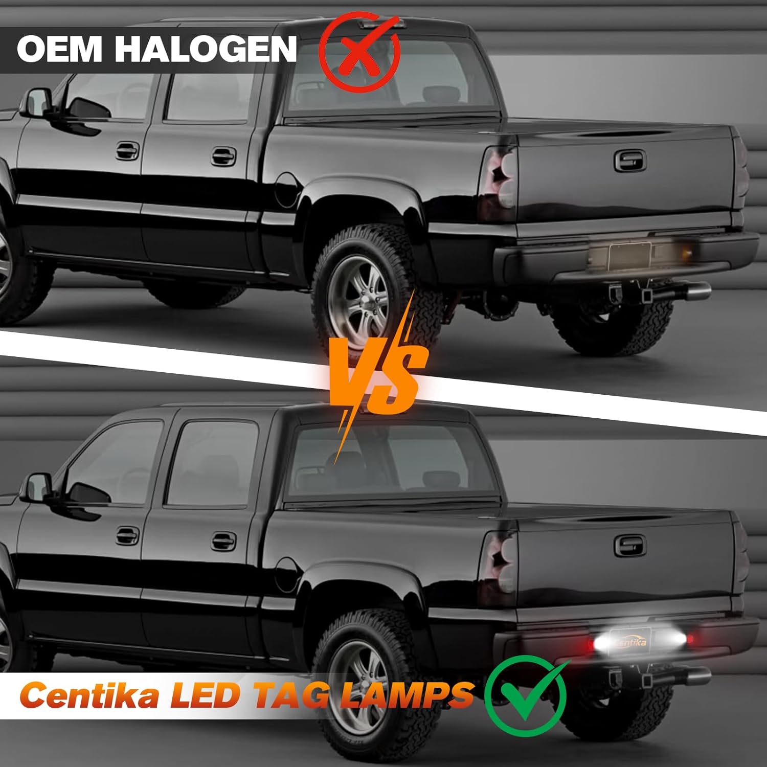 LED License Plate Lights Tag Light Lamp for Chevrolet Silverado Tahoe Suburban Avalanche GMC sierra Yukon Cadillac Escalade EXT ESV, 6000K White & Silvery Lens, Pack of 2 (Xstyle Patent Pending)