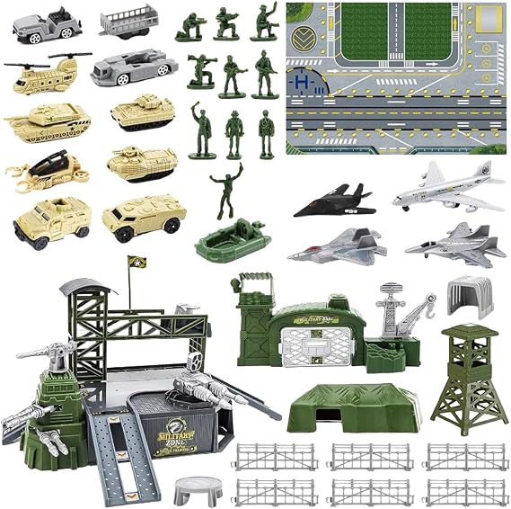 Toy Soldier for Boys - Educational Game Collection, Play Figure Playset | Collectible for Aircraft Play Maps for Toddlers Men Battle Construction Adventure Birthday Christmas Party Holiday