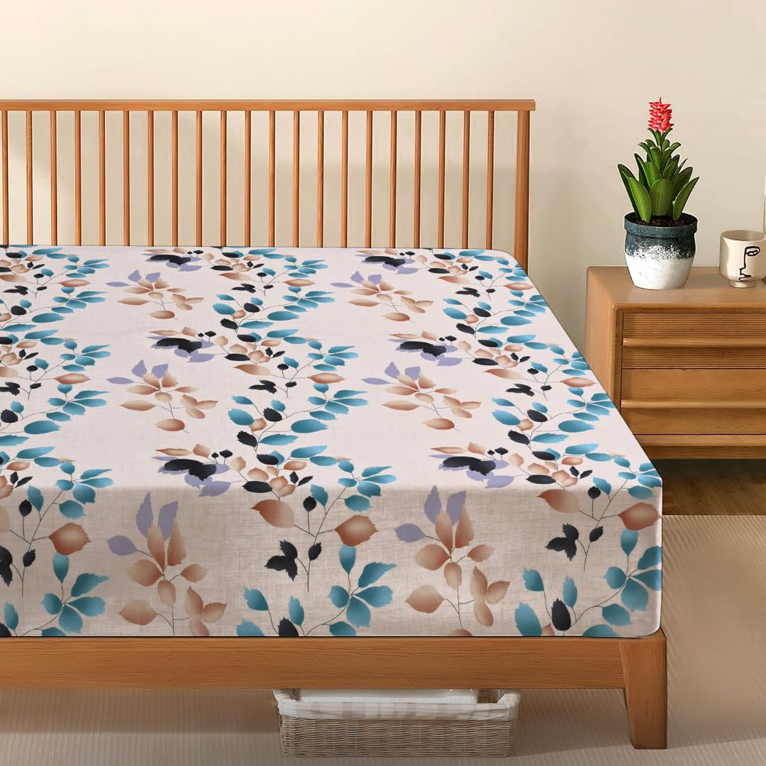 Eversoft Bedding 2 Pack King Size Premium Fitted Sheets Extra Deep 35cm Floral Print Bed Linen Luxury Breathable Mattress Covers Twin Pack Soft Non-Iron โ image 1