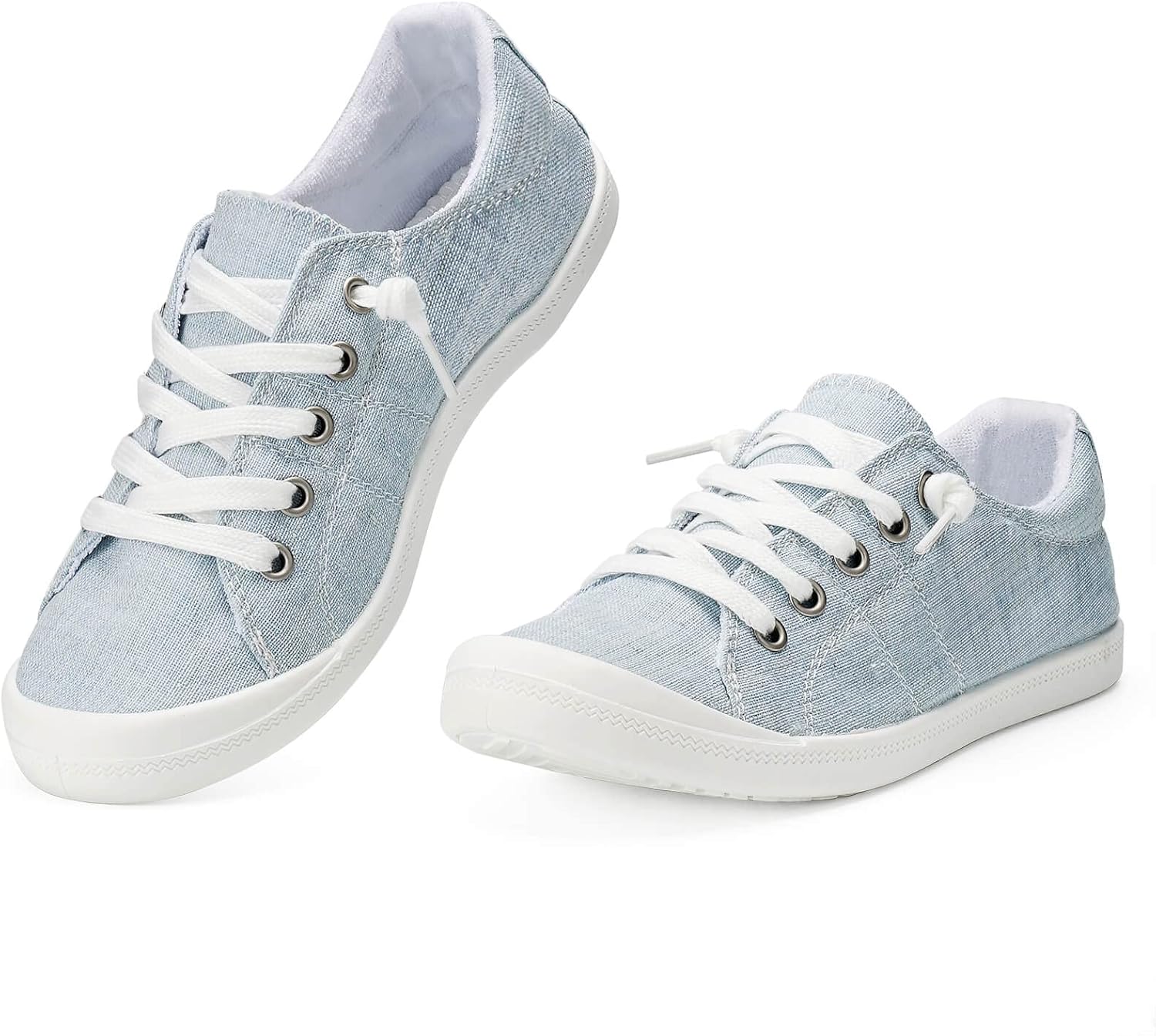 Hxlber Women's Low Top Sneaker - Round Toe Comfort Casual Canvas Shoes Fashion Sneakers for Walking for Women - Image 3