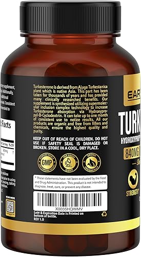 Miniatura 8 de Earth Elixir Turkesterone 1200 mg (90 cápsulas) Suministro de 3 meses – Pureza máxima – Suplemento de turkesterona 100% pura – Cero rellenos- con