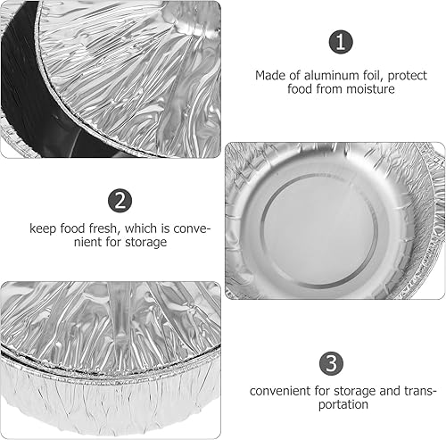 Miniatura 3 de BESTonZON 6 unids sartenes reciclables desechables camping hornear barbacoa alimentos ollas tapas cocinar calefacción