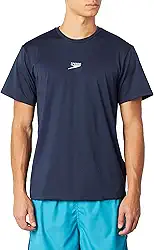 Camiseta Masculina Manga Curta, Speedo, Basic Essential, Tecido Stretch com Fastdry, Tamanho Adulto, tamanho P - Marinho