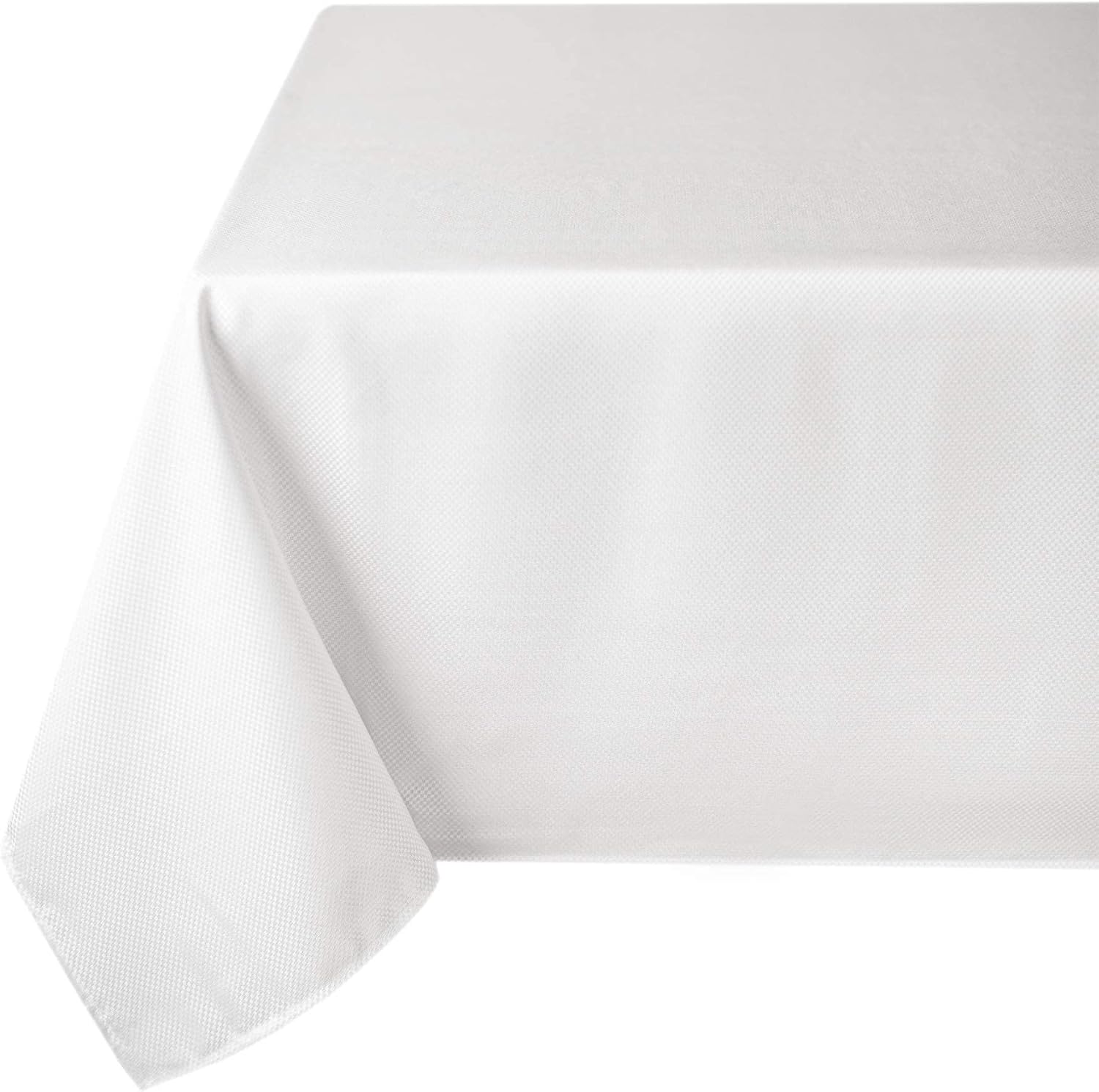 Benson Mills Beauvalle Extra Wide Spillproof Fabric Tablecloth (68" X 84" Rectangular, White)