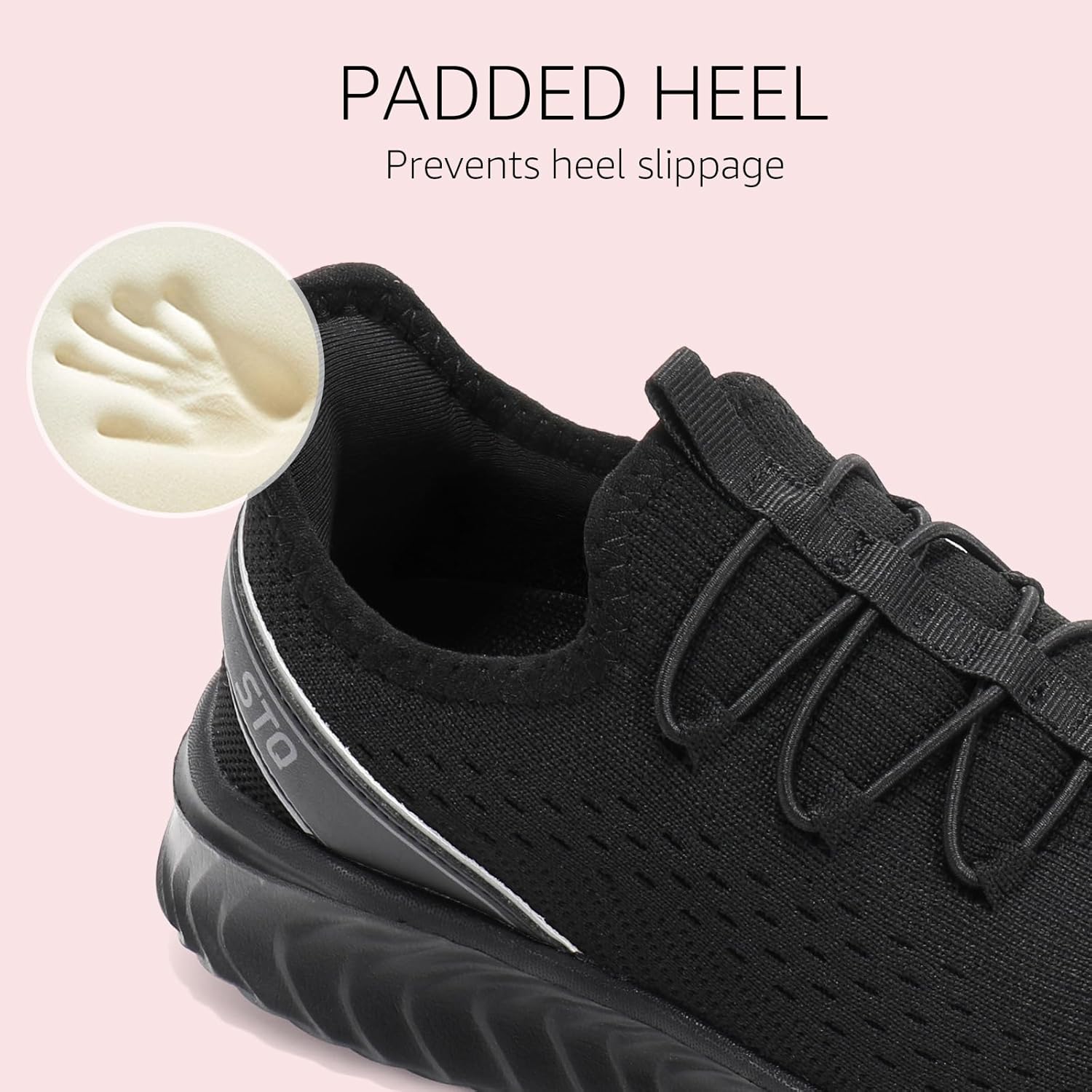 STQ Womens Orthopedic Walking Shoes for Plantar Fasciitis Lightweight Slip on Sneakers Comfortable Travel Gym Fitness Shoes - Image 4