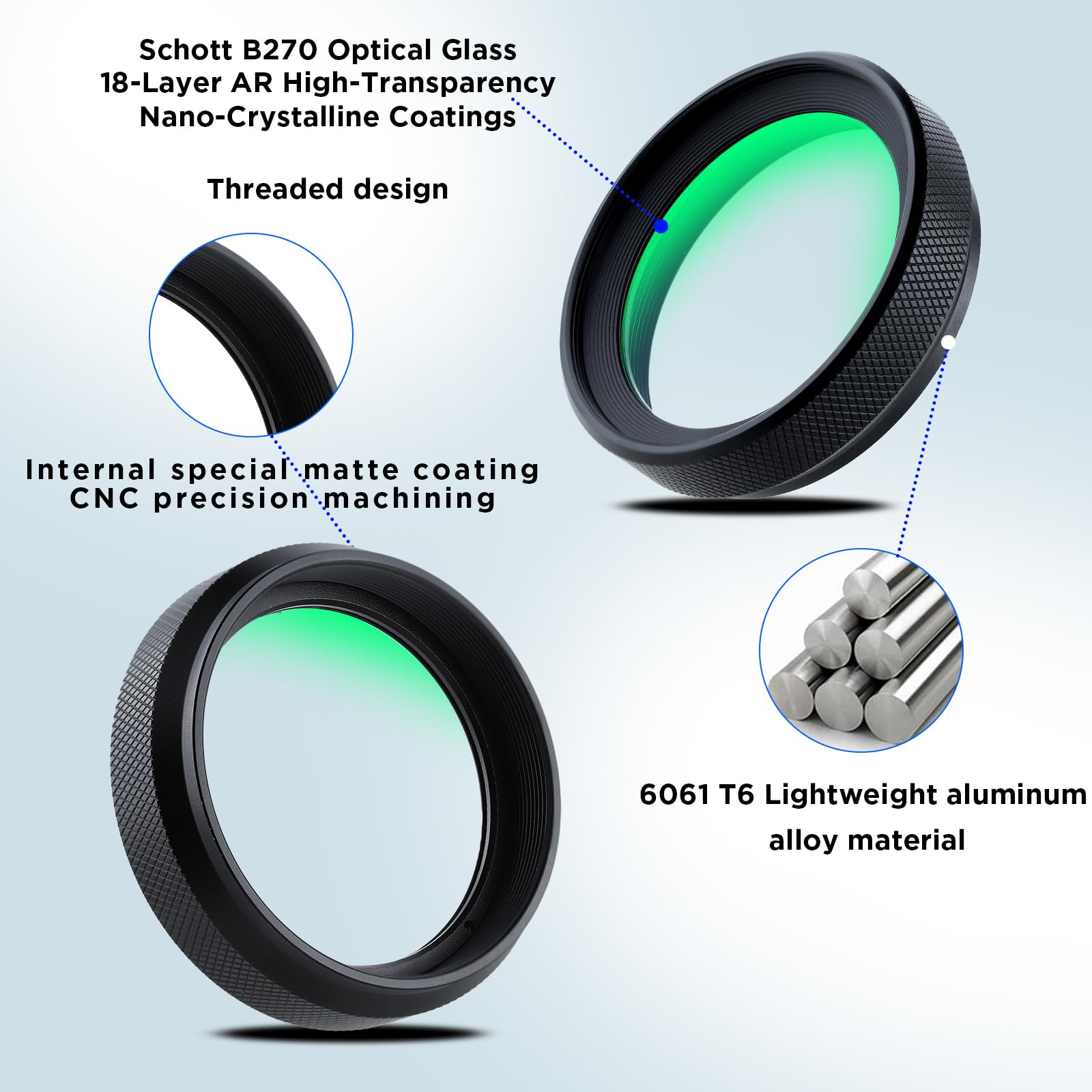 Haoge LUV-X54B Metall Gegenlichtblende Sonnenblende mit MC UV Filter Ultraviolett Schutzfilter für Fujifilm X100VI Fuji FinePix X100V Kamera Objektiv Schwarz