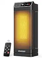 Space Heater, Electric Heaters for Indoor Use with Thermostat, Remote, 1-12H Timer, 70°Oscillation and Overheat Protection, 1500W PTC Ceramic Fast Safety Heat, Portable Heater for Office (Black)