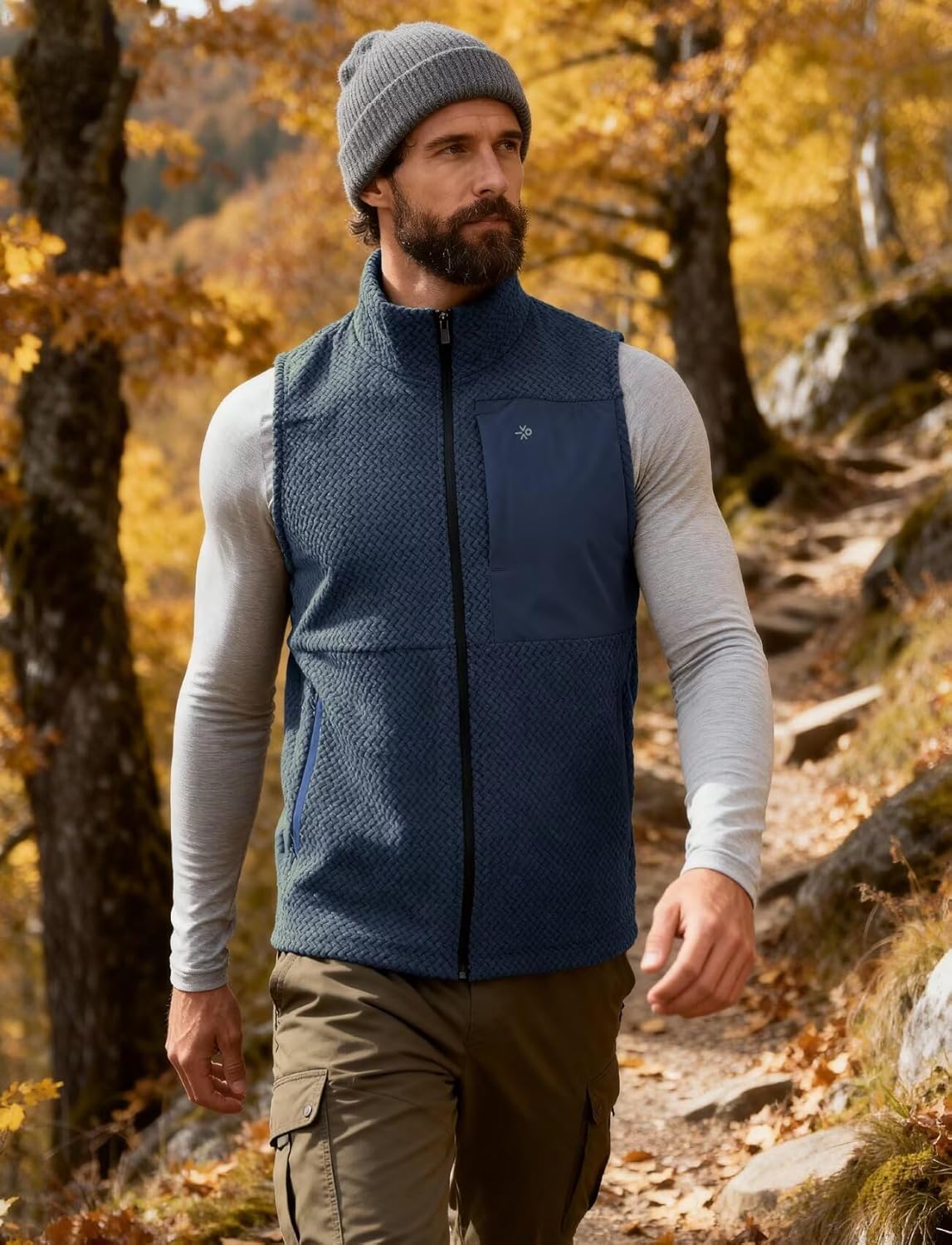 IVOVFANZY Mens Vests Casual - Sleeveless Jacket Full Zip Lightweight Outerwear Winter Vest for Hiking Golf - Image 3
