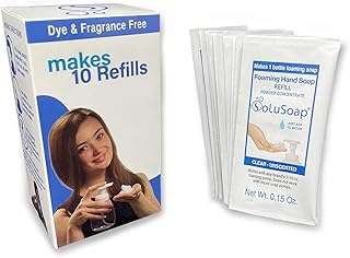 SoluSoap Unscented Makes 10 bottles of Premium Foaming Hand Soap, Fragrance Free, Quick Dissolve, Immediate Use Foaming Ha...