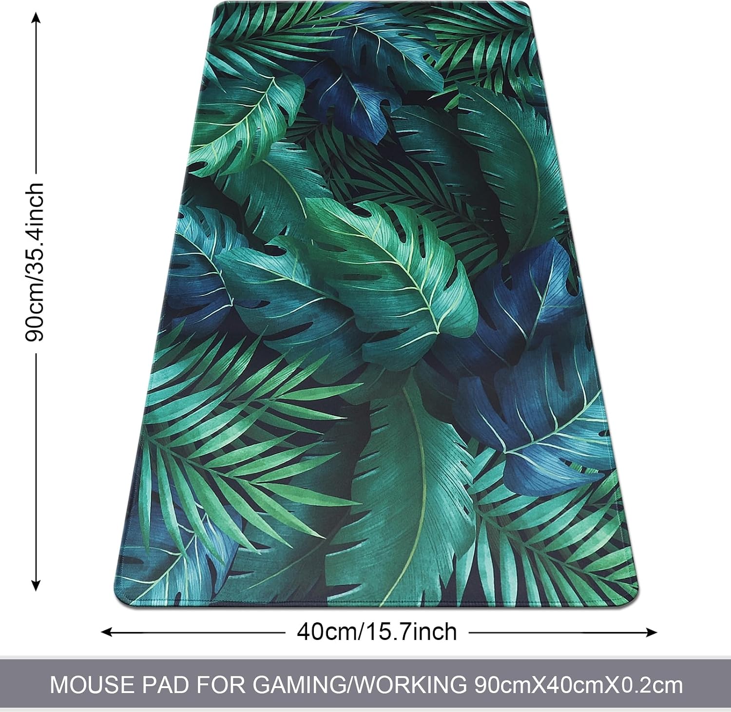 XXL Gaming Mouse Pad 35.4x15.7 Professional Large Mouse Pad & Computer Game Mouse Mat-90x40 Greenleaf - 2