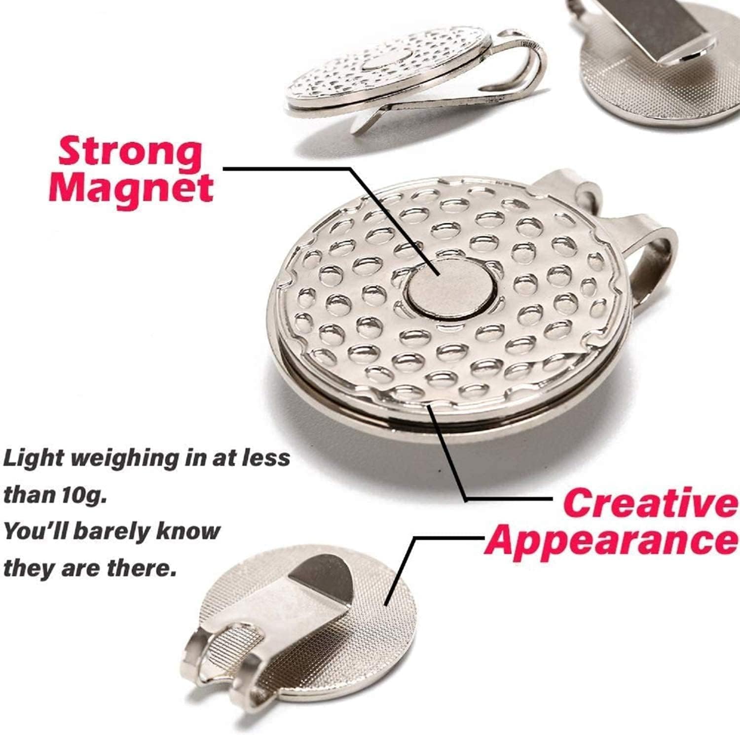 review FINGER TEN Golf Ball Marker Hat Clips Magnetic Value Set for Men Women, Golf Cap Hat Clips Ball Marker Holder with Strong Magnet, Great Golf Gift for Golfer