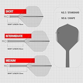 Target Darts K Flex Integrated Dart Flights and Shafts, No.2 Clear (Intermediate) | Pack of 3 K-Flex - No2, Kflex All in One Moulded Dart Flight & Stem | Professional Dart Accessories