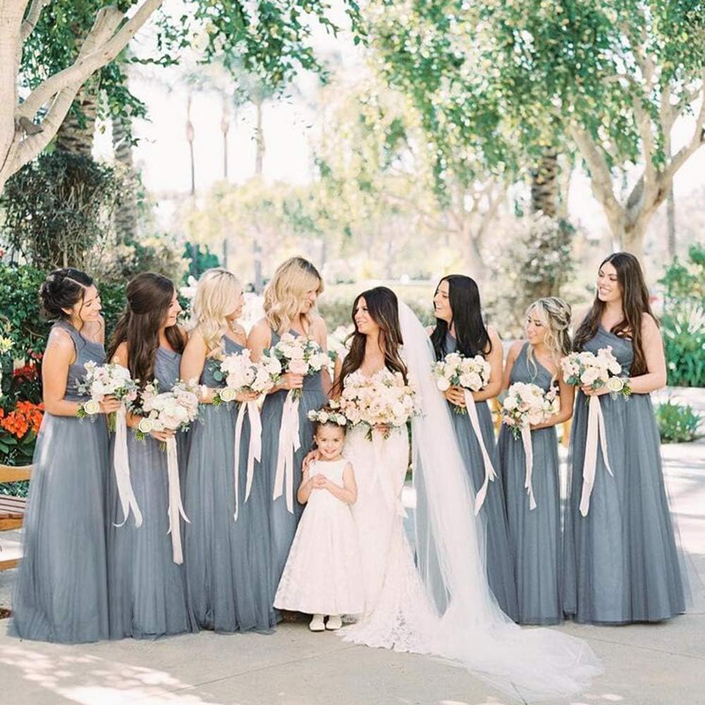 DearHouse 2Pcs Rose Wristband, Girl Bridesmaid Wedding Wrist Corsage Party Prom Hand Flower Decor (2pc Rose Rose Wrist) - Image 4