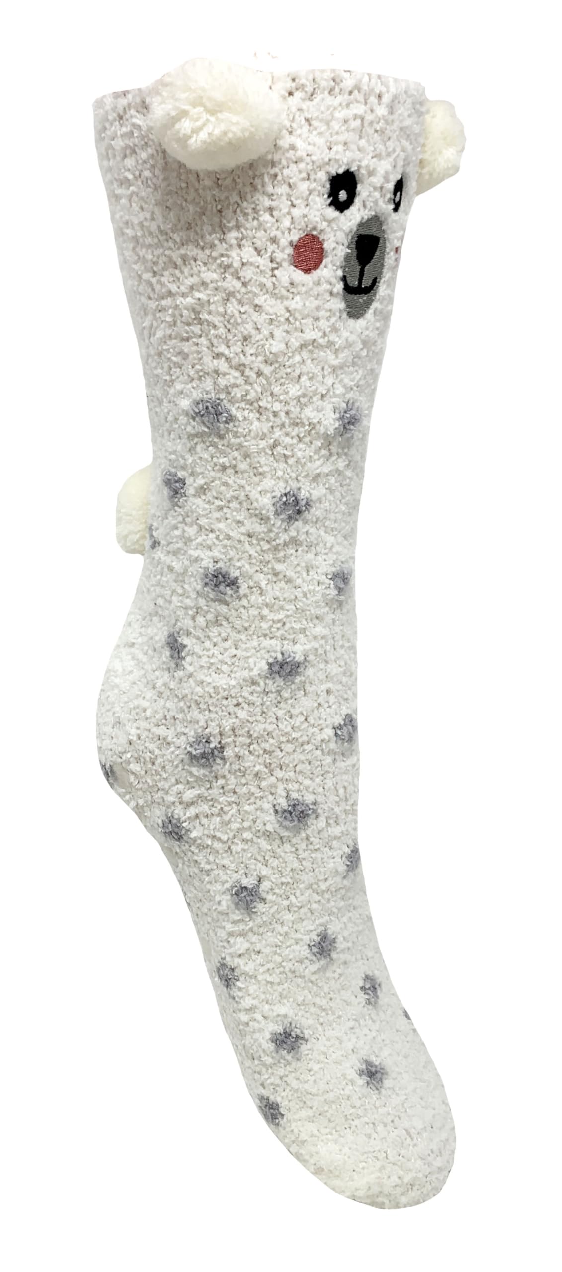 Since 2013 Bramble 1PK ANIMAL FLUFFY COSY SOCKS IN A GIFTBOX (POLAR BEAR)