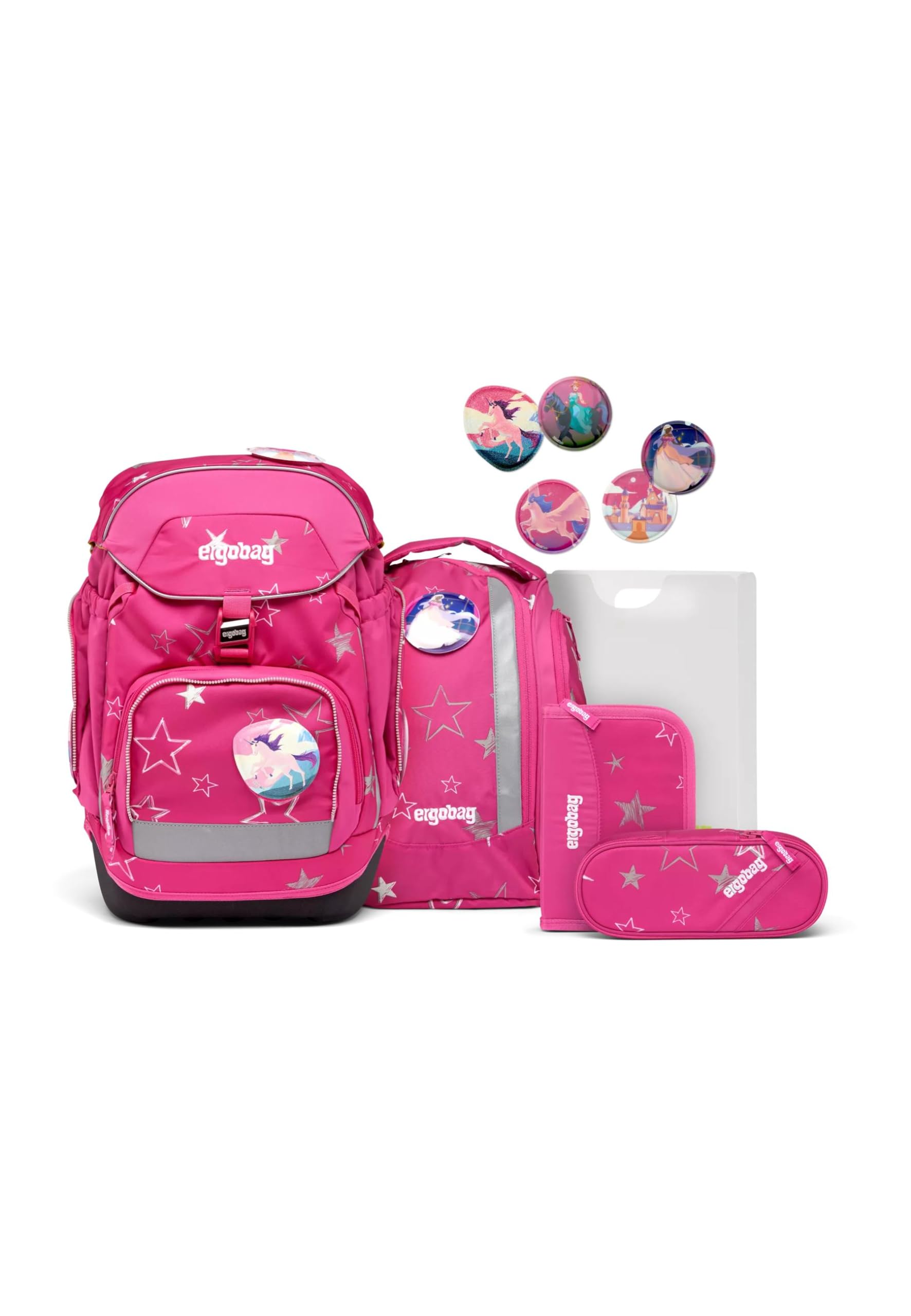 Ergobag Pack Set Cartable, Sac à Dos Scolaire, Ergonomique, 6 Pièces, Pour La Première Classe De L'école Primaire
