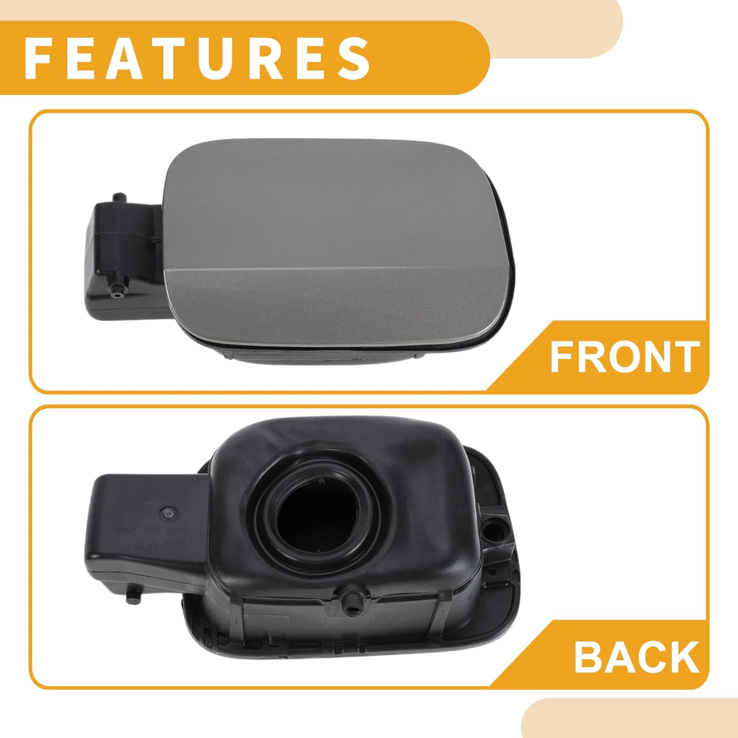 Fuel Tank Door Cap for Volkswagen Passat 2011-2018 Fuel Filler Flap Cover Bolt Type No.561809857B Titanium Gold Tone ABS Fuel Filler Door Gas Cap