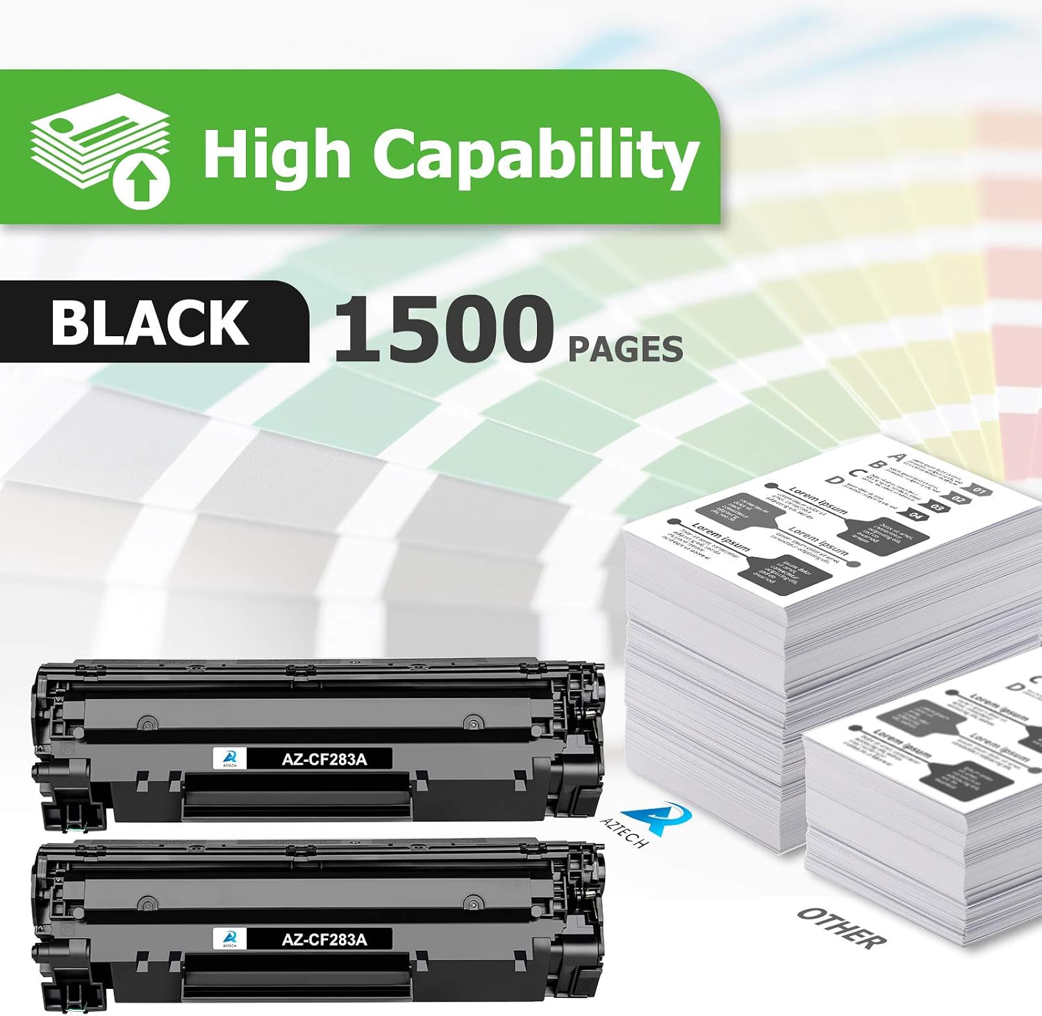 Aztech Compatible Toner Cartridge Replacement for HP 83A CF283A 83X CF283X LaserJet Pro MFP M127fw M125nw M201dw M225dw M225dn M127fn M201n M125a Printer Ink (Black, 2-Pack)