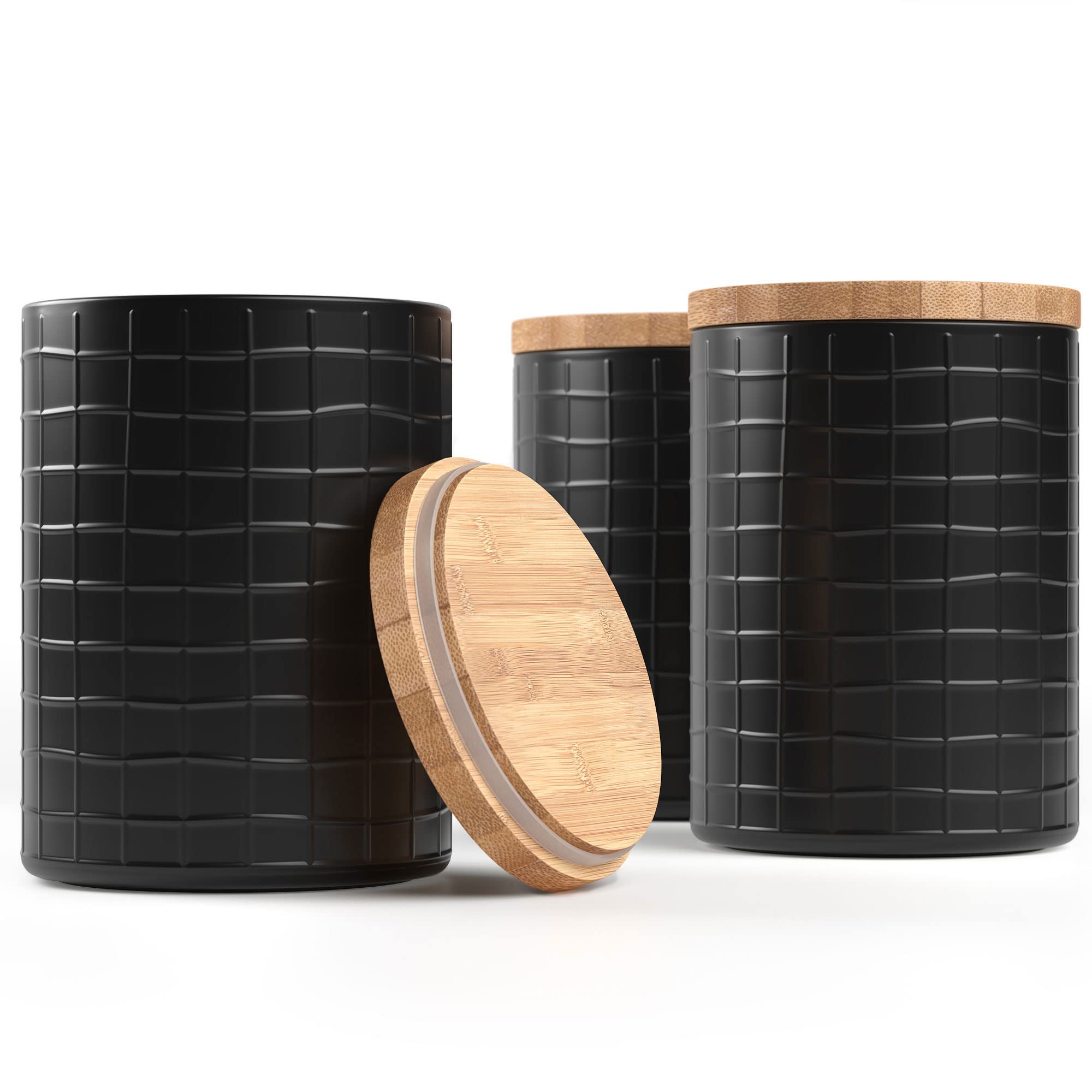 Buy Barnyard Designs Kitchen Canisters with Bamboo Lids, Airtight Metal