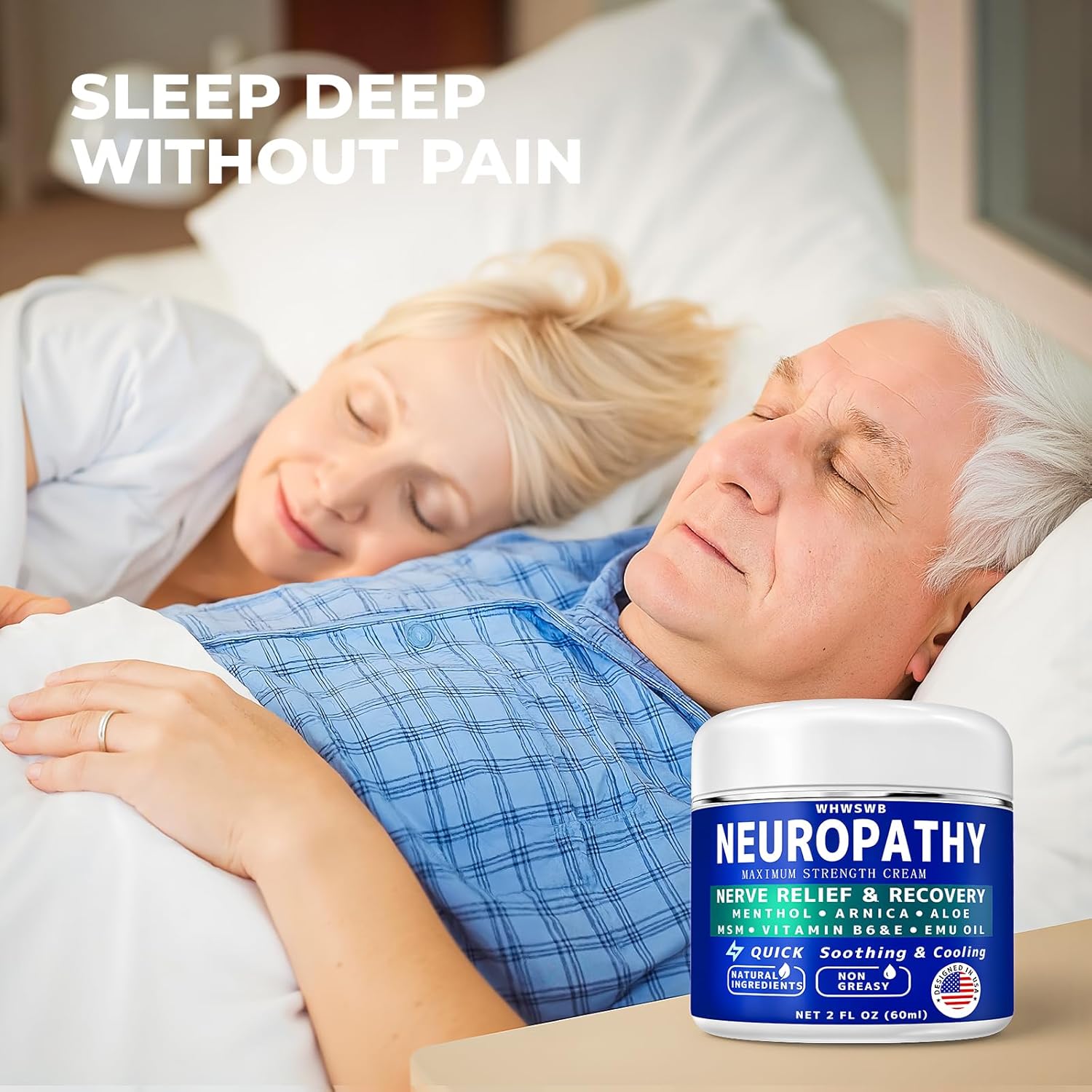 Neuropathy Nerve Relief Cream - Maximum Strength for Feet, Hands, Legs, Toes Includes Menthol, Arnica, Aloe Vera, Emu, MSM, Vitamin B6, Effective Cooling Soothing - Image 5