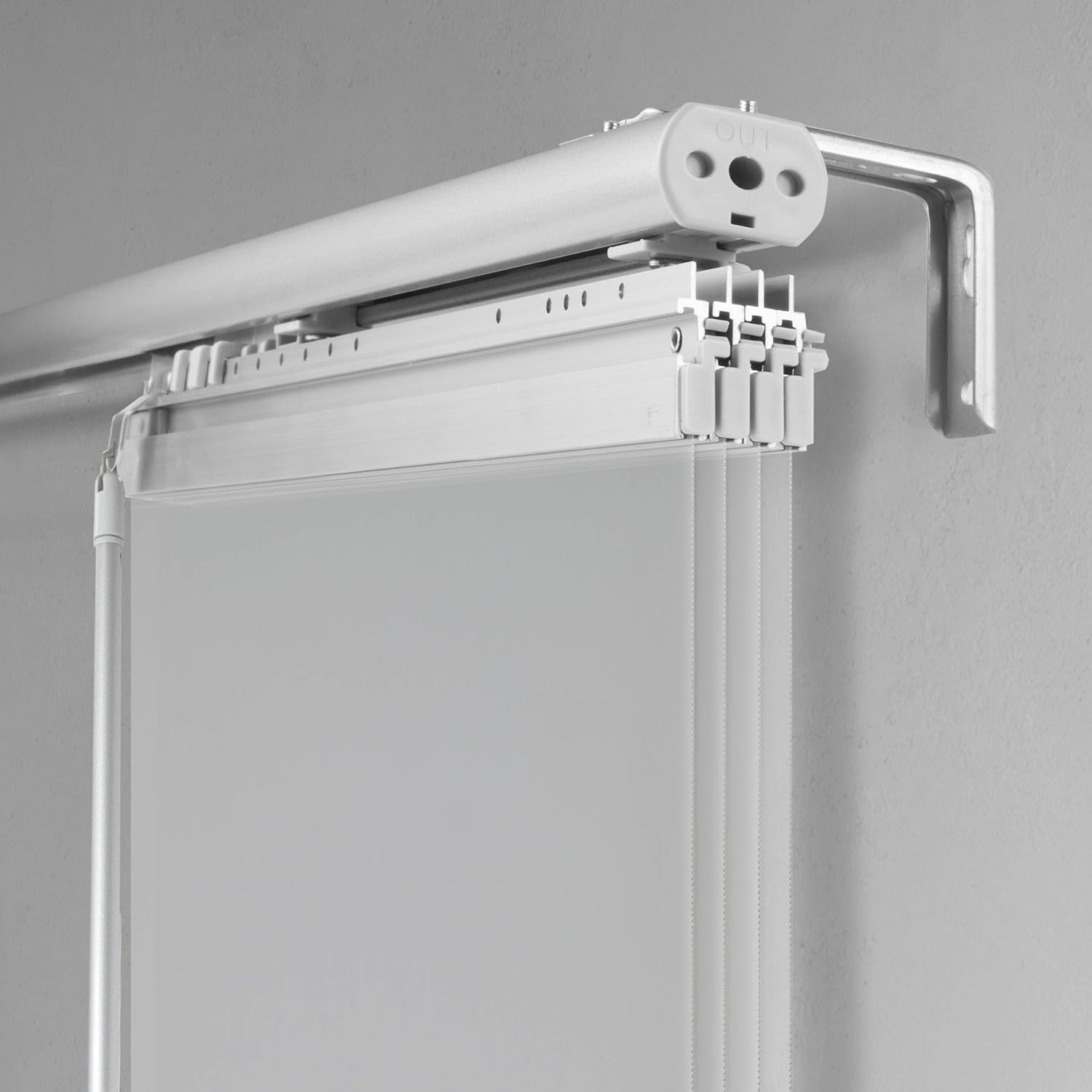 A&F Rod Décor - Woven White 4-Panel Single Rail Panel Track Extendable 48"-88" W x 94" H, Panel Width 23.5"