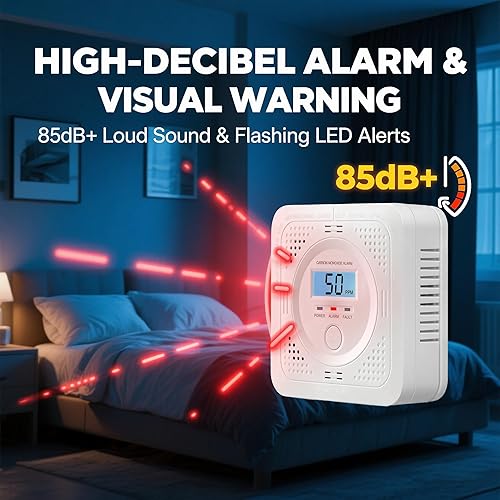 Miniatura 5 de Detector de monóxido de carbono Pantalla LCD de concentración en tiempo real Falla de batería LED de 60 segundos Historial de autocomprobación